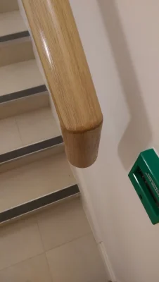 handrail on the staircase after renovation