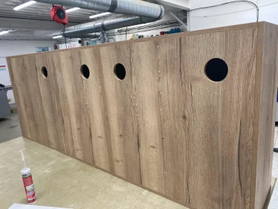 production of furniture with holes